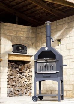 Merkloos MaxxGarden Pizza Oven - Smoker Barbecue Houtskool 45 X 65 X 158cm -Barbecue Gereedschap Winkel 856x1200