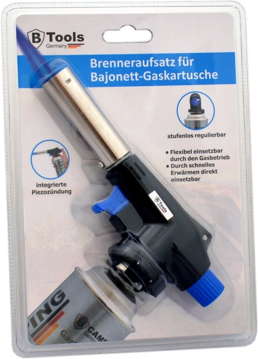 Gasbrander Opzetstuk Voor Butaangas In Gasbus Met Bajonetaansluiting - Exclusief Gaspatroon - Universeel - BBQ Aansteker 1 Gasbrander Opzetstuk Voor Butaangas In Gasbus Met Bajonetaansluiting - Exclusief Gaspatroon - Universeel - BBQ Aansteker