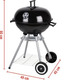 BBQ Collection Houtskoolbarbecue - Kogelbarbecue 45 X 60 Centimeter - Ronde Barbecue - Barbecue Op Wielen - Zwart - Metaal -Barbecue Gereedschap Winkel 925x1200