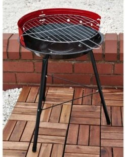 Houtskoolbarbecue Ø33 Cm | Verstelbare Grill BBQ | Halfopen | Zwart / Rood -Barbecue Gereedschap Winkel 957x1200