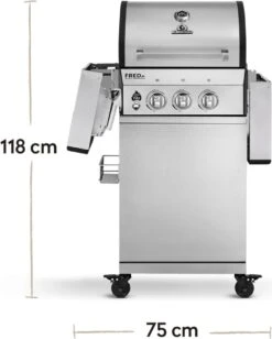 Burnhard Gas BBQ FRED JR. Deluxe - 2 Branders - Incl. Keramische Infraroodbrander & Afdekhoes - Deluxe -Barbecue Gereedschap Winkel 961x1200