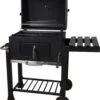 Houtskool BBQ Op Wielen + Tafel | Mat Zwart - X86000060